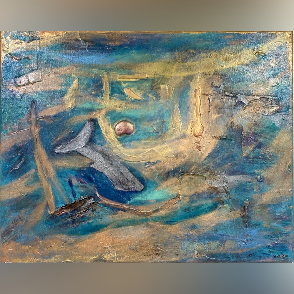 Original artwork by RobynRossArt “Deep down at the bottom of the sea” 20” X 16”